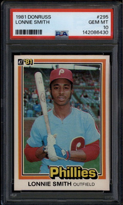 1981 Donruss 295 Lonnie Smith PSA 10 GEM MT