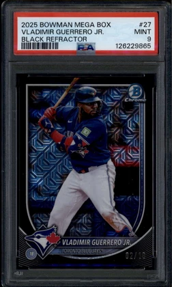 2025 Bowman Chrome Mega Box Black Refractor 27 Vladimir Guerrero Jr. 2/10 PSA 9