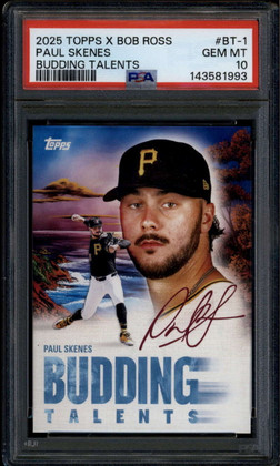 2025 Topps X Bob Ross The Joy of Baseball Budding Talents bt1 Paul Skenes PSA 10
