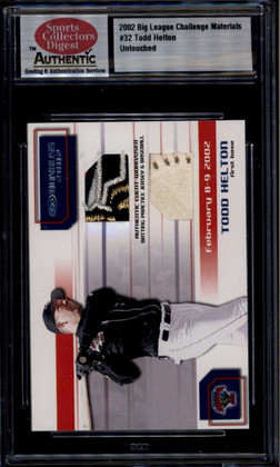 2002 Donruss Big League Challenge Materials 32 Todd Helton BP Ball Patch SP