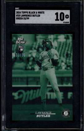 2024 Topps Black and White Green 35 Lawrence Butler Rookie RC 33/99 SGC 10 GM