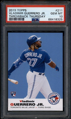 2019 Topps Throwback Thursday 211 Vladimir Guerrero '69 Football RC PSA 10 18325