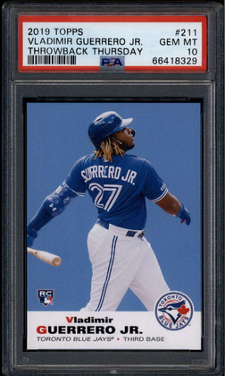 2019 Topps Throwback Thursday 211 Vladimir Guerrero '69 Football RC PSA 10 18329
