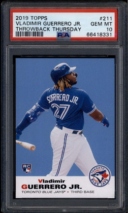 2019 Topps Throwback Thursday 211 Vladimir Guerrero '69 Football RC PSA 10 18331