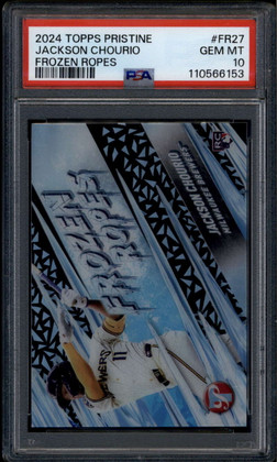 2024 Topps Pristine Frozen Ropes fr27 Jackson Chourio Rookie RC PSA 10 GEM MT