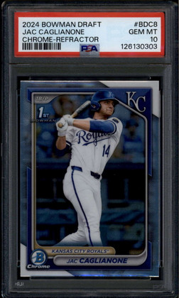 2024 Bowman Chrome Draft Refractor bdc8 Jac Caglianone Rookie RC PSA 10 GEM 303