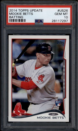 2014 Topps Update us26a Mookie Betts Batting Rookie RC PSA 10 GEM MT