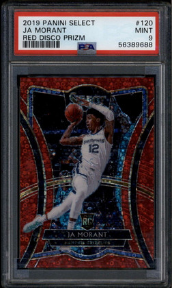 2019-20 Select Prizms Disco Red Refractor 120 Ja Morant Rookie RC 30/49 PSA 9