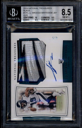 2019 Panini National Treasures Black 176 J. J. Arcega-Whiteside RC Patch Auto /5