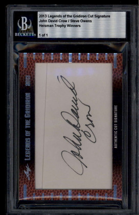2013 Leaf Legends Gridiron Heisman Steve Owens John David Crow Dual Cut Auto 1/1