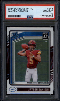2024 Donruss Optic 248 Jayden Daniels RR Rated Rookie RC PSA 10 GEM MT