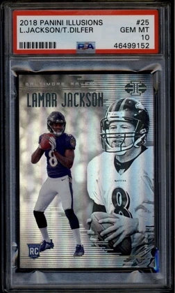 2018 Panini Illusions 25 Trent Dilfer Lamar Jackson Rookie RC PSA 10 GEM MT