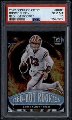 2022 Donruss Optic Red Hot Rookies 1 Brock Purdy Rookie RC PSA 10 GEM MT