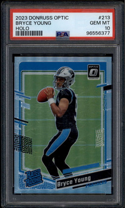 2023 Donruss Optic Holo 213 Bryce Young RR Rated Rookie RC PSA 10 GEM MT