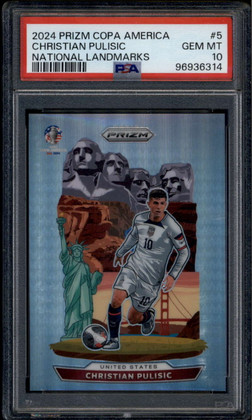 2024 Panini Prizm Copa America National Landmarks 5 Christian Pulisic PSA 10 GEM
