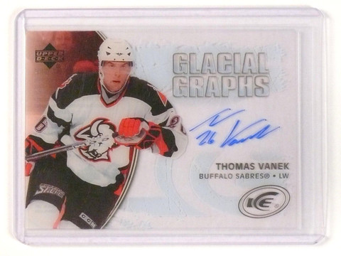 2005-06 Upper Deck Ice Glacial Graphs Thomas Vanek Autograph Auto