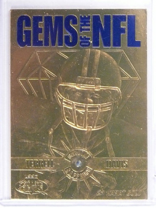 1997 Pro Line Gems Gems of the NFL 23K Gold Terrell Davis Sapphire #G4 *62830