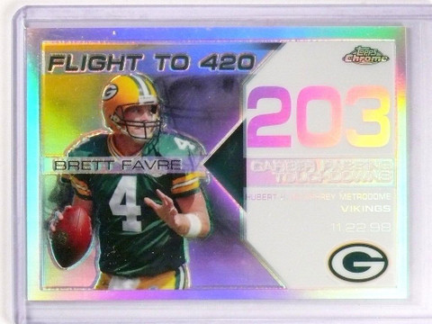 2008 Topps Chrome Brett Favre Flight To 420 #203 Refractor 018/100 #BFC-203