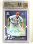 2018 Bowman Chrome Draft Purple Refractor Alex Bohm auto rc /250 BGS 9.5