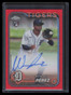 2024 Topps Chrome Update Autographs Red Wave Refractor Wenceel Perez RC Auto 1/5