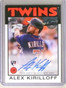 2021 Topps '86 Alex Kirilloff Autograph Auto #86AAK