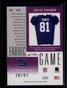 2001 Leaf Certified Materials Fabric of the Game 112sn Amani Toomer Jersey 18/91