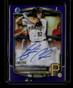 2025 Bowman Chrome Autographs Purple Refractor Easton Carmichael RC Auto 100/250