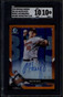 2018 Bowman Chrome Autographs Orange Refractor Austin Hays RC Auto 21/25 SGC 10