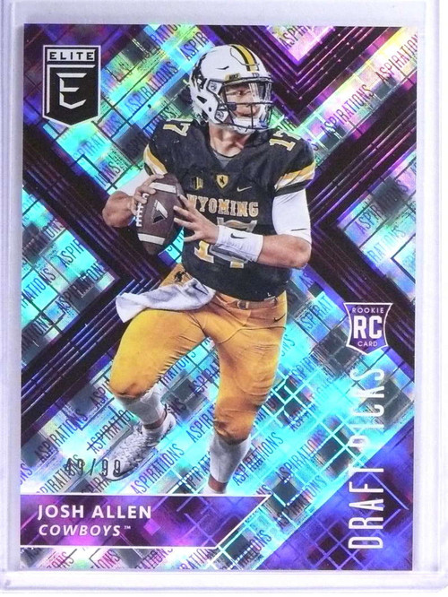 2018 Elite Draft Picks 103a Josh Allen Black Jersey Rookie - Sportsnut Cards