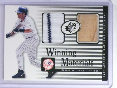 DELETE 23410 2000 UD SPx Winning Materials Bernie Williams Dual Bat Jersey  #WMBW *76167 - Sportsnut Cards