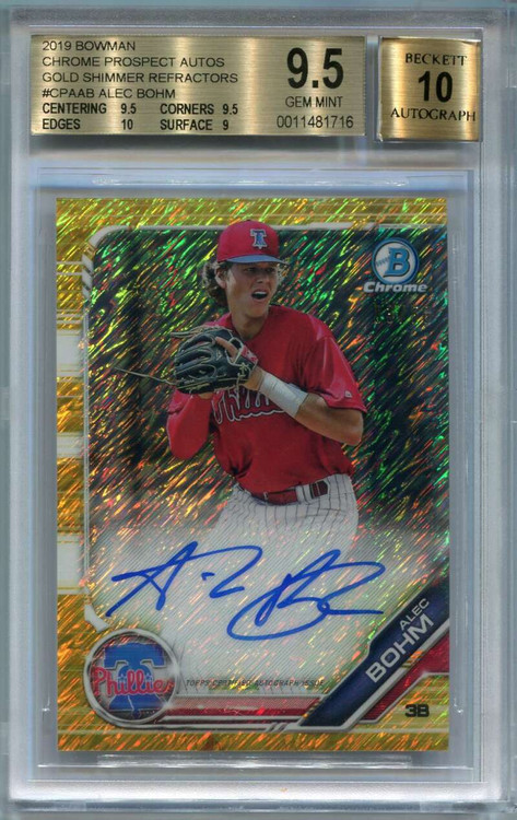 2018 Bowman Alec Bohm RC Auto Purple