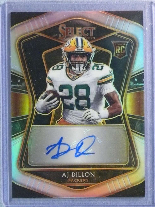 2020 AJ Dillon Panini Select BLUE ROOKIE JERSEY AUTO 65/75 AUTOGRAPH R