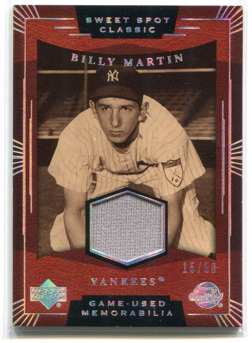 2004 Sweet Spot Classic Game Used Silver Rainbow SSBM Billy Martin