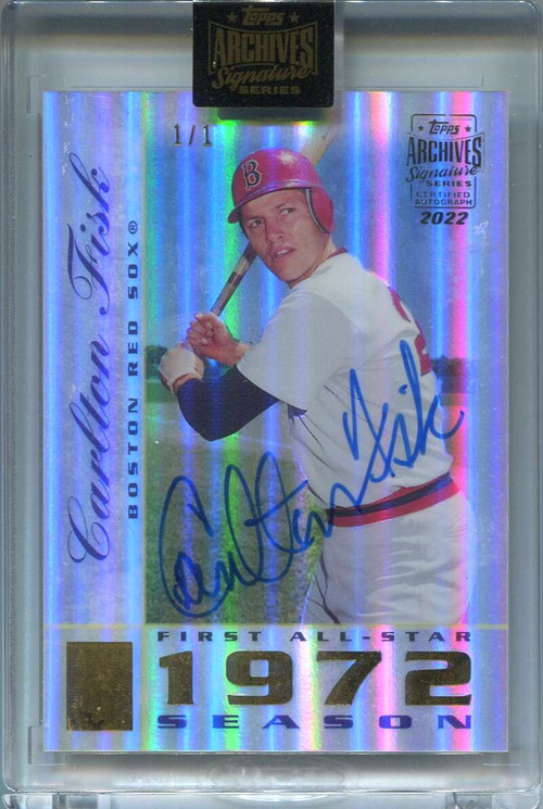 2022 Topps Archives Signature Series Retired Carlton Fisk Auto 1/1 1990  Kay-Bee