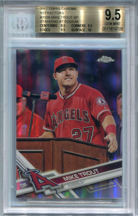 2019 Topps Chrome Refractor 200 Mike Trout - Sportsnut Cards