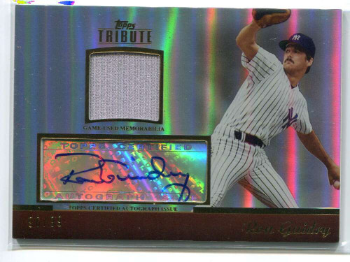 2011 Topps Tribute Autograph Relics RG Ron Guidry Jersey Auto