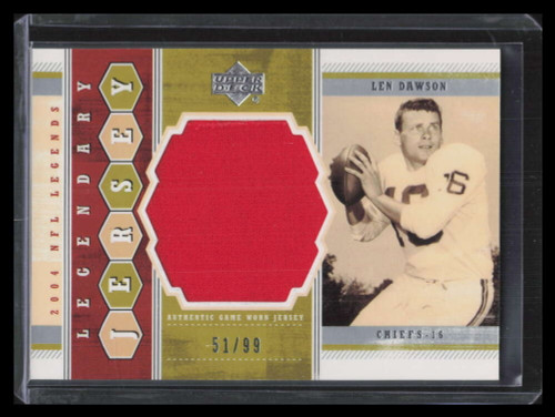 2004 Upper Deck Legends Legendary Jerseys LJLD Len Dawson Jersey 51/99 -  Sportsnut Cards