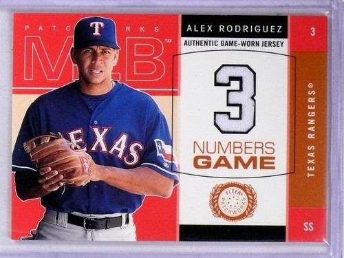 2003 Alex Rodriguez Autographed Game Worn Texas Rangers Jersey