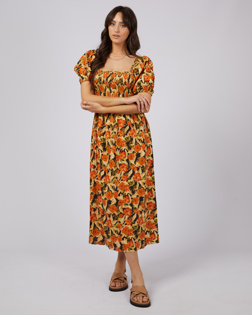 All About Eve Margot Floral Shirred Dress 