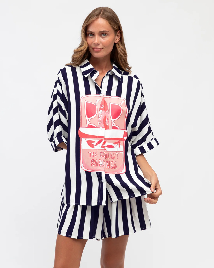 Label Of Love Shorts Sardinia Navy Stripe