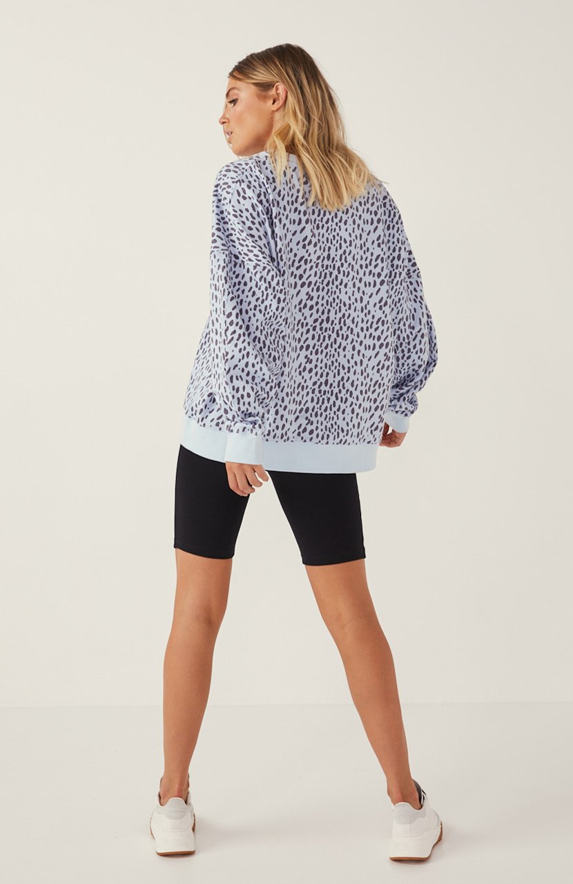 blue leopard sweater