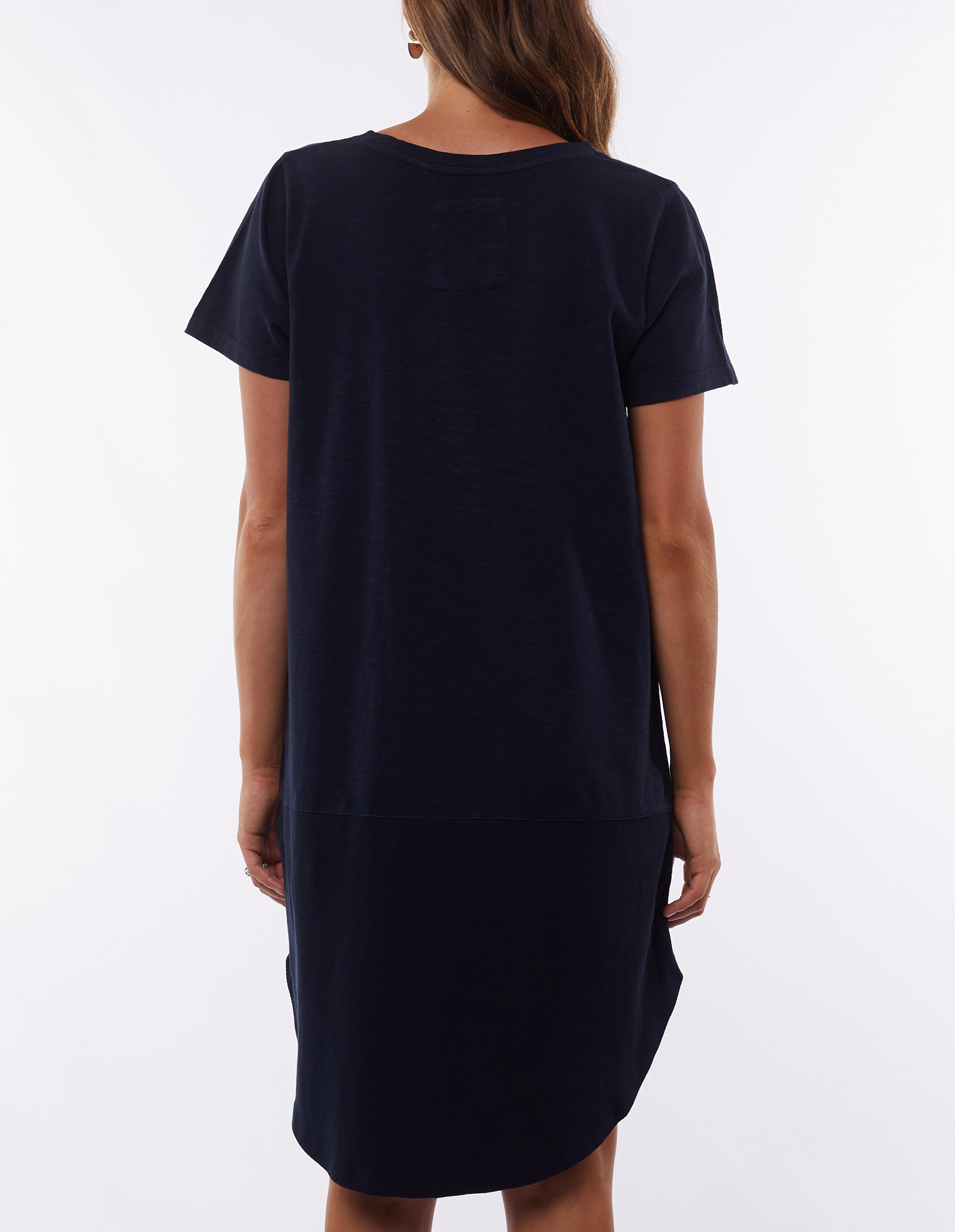 Elm Mary Textured Tee Dress Black