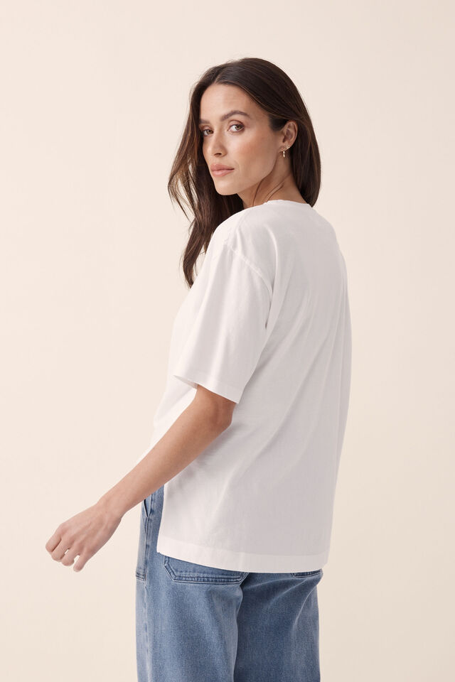Ceres Life Slouchy Split Hem Tee Vanilla 