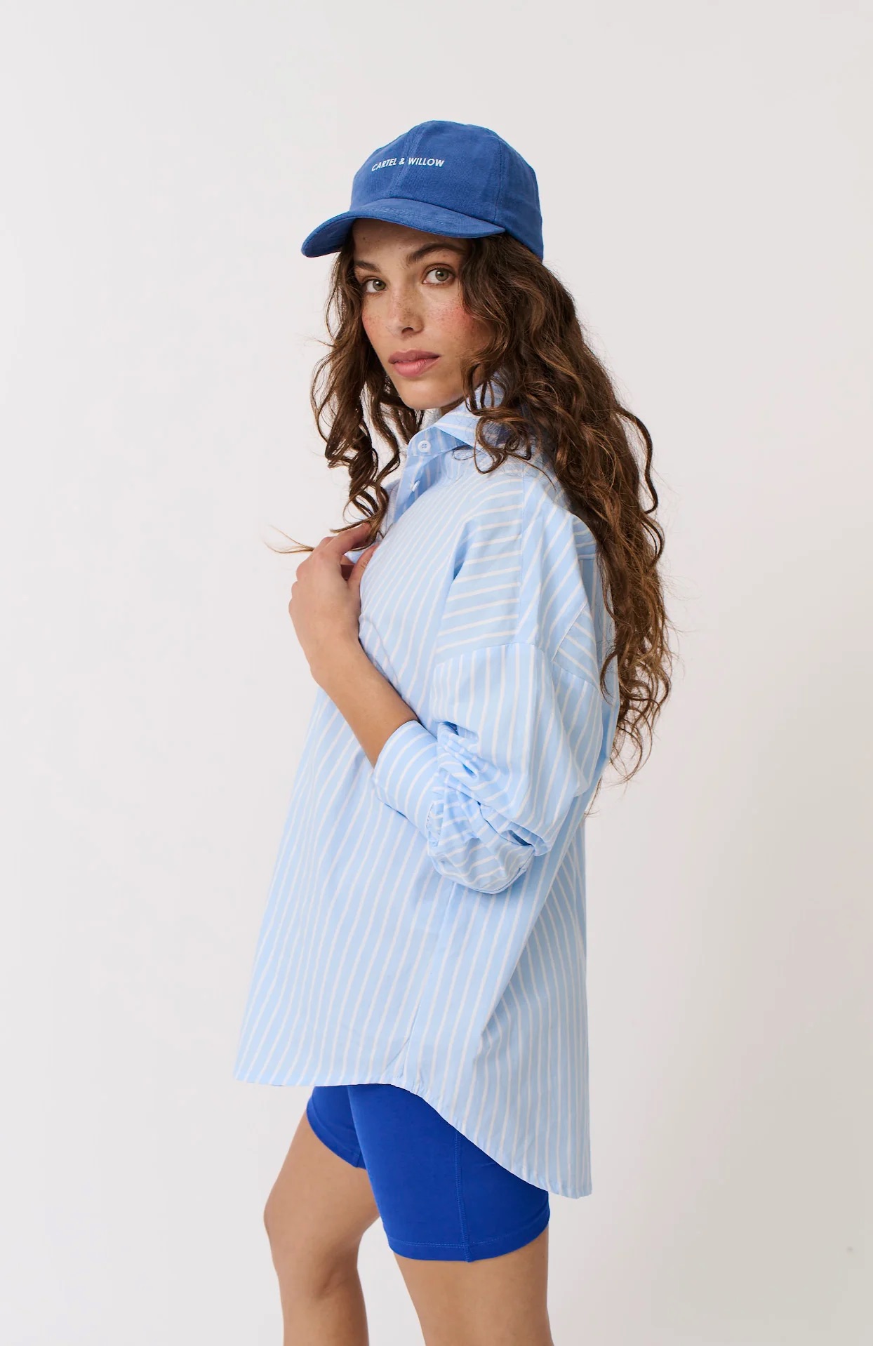 Cartel & Willow Tammy Shirt Aqua Stripe