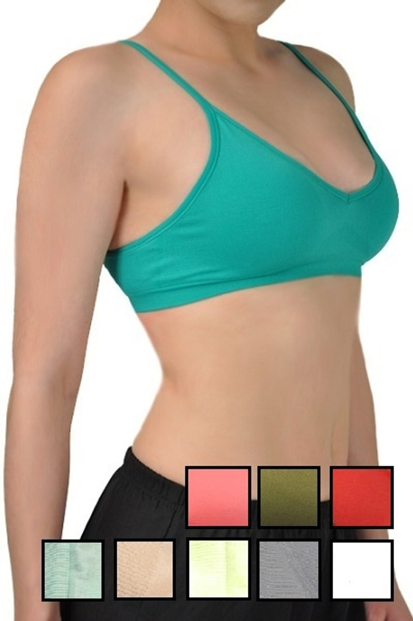 v neck sports bra