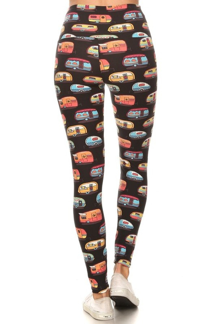 Leggings with Cute Camping Trailers Design - Chill Clothing Co