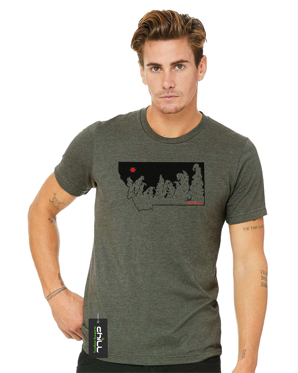 Snowghosts mens' T shirt heather green - Chill Clothing Company