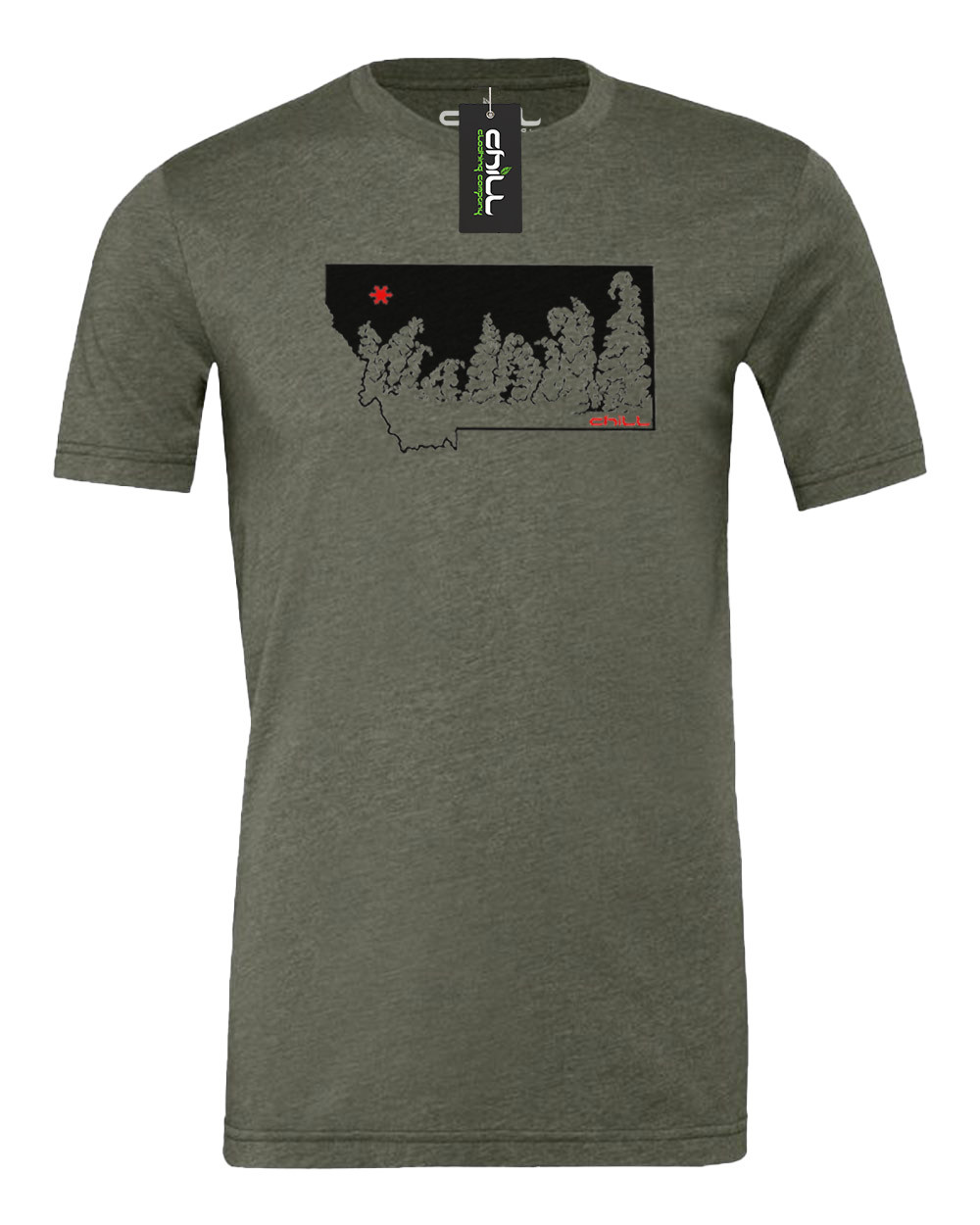 Snowghosts mens' T shirt heather green - Chill Clothing Company