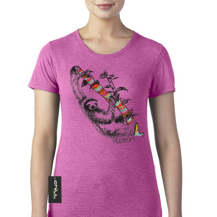 Sloth design on women's t shirt