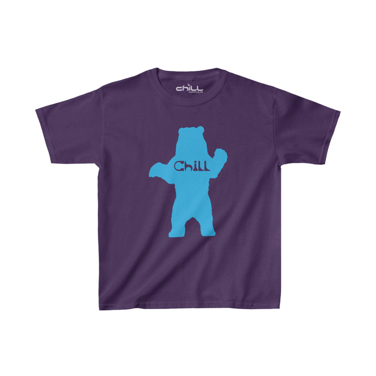 Chill Bear Youth T Shirt Purple